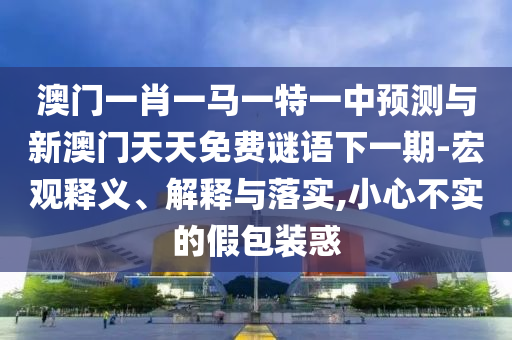 澳門(mén)一肖一馬一特一中預(yù)測(cè)與新澳門(mén)天天免費(fèi)謎語(yǔ)下一期-宏觀(guān)釋義、解釋與落實(shí),小心不實(shí)的假包裝惑